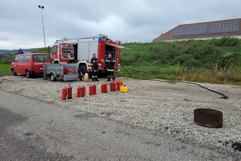 Handhabung eines Feuerlöschers